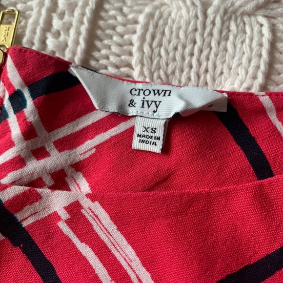 Pink Plaid Patterned Crown and Ivy Blouse - Picture 3 of 4